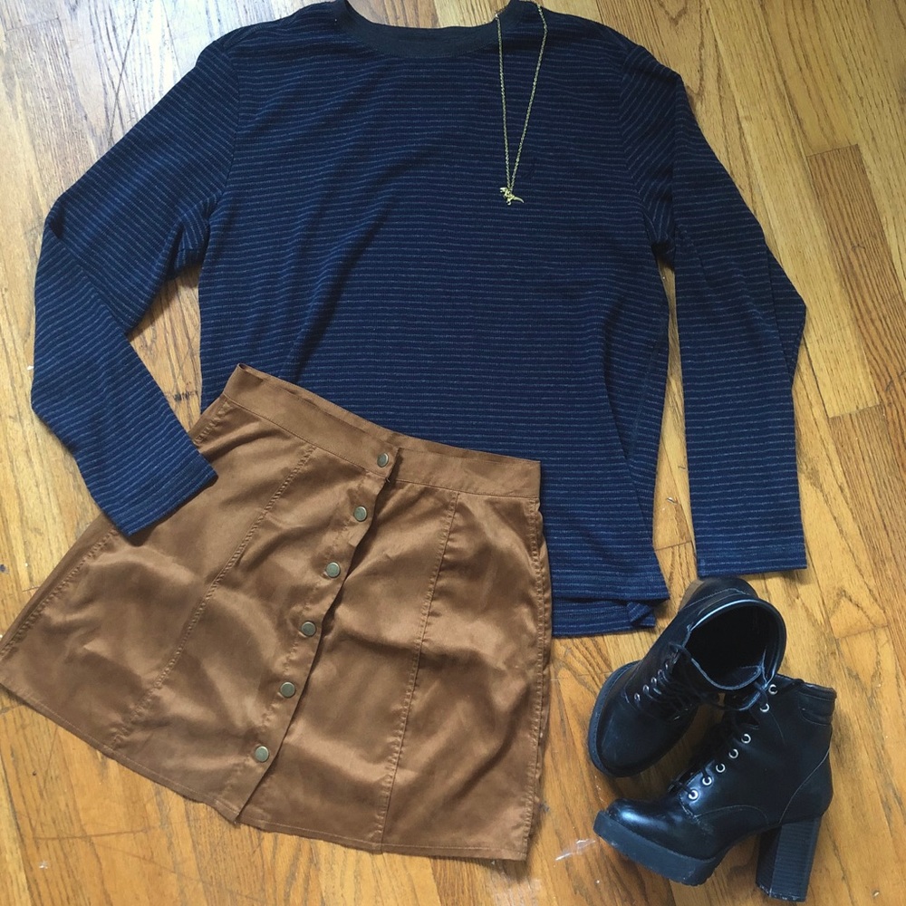Black Striped Oversized Nautica Crewneck Pullover